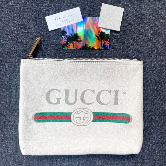 Gucci Pebbled Leather Portfolio Pouch / Clutch - Picture 1 of 13